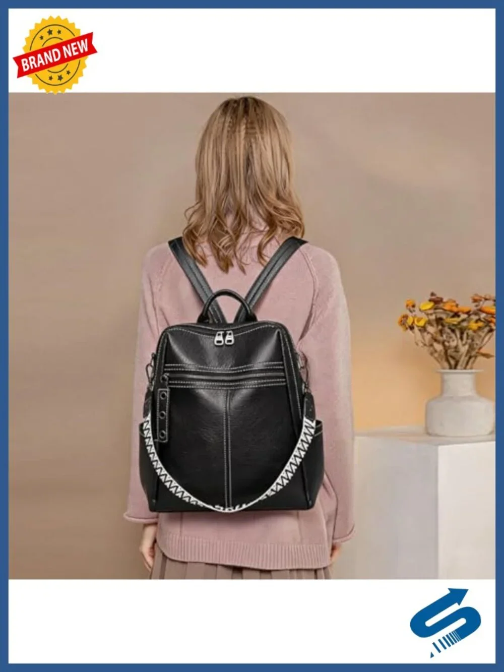 PU Leather Convertible Travel Backpack Purse Women Anti-theft Ladies Designer